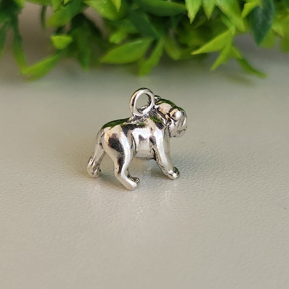 925 Sterling Silver Bulldog Charm - Picture 3 of 6